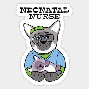 Neonatal Nurse Siamese Cat and Kitten Sticker